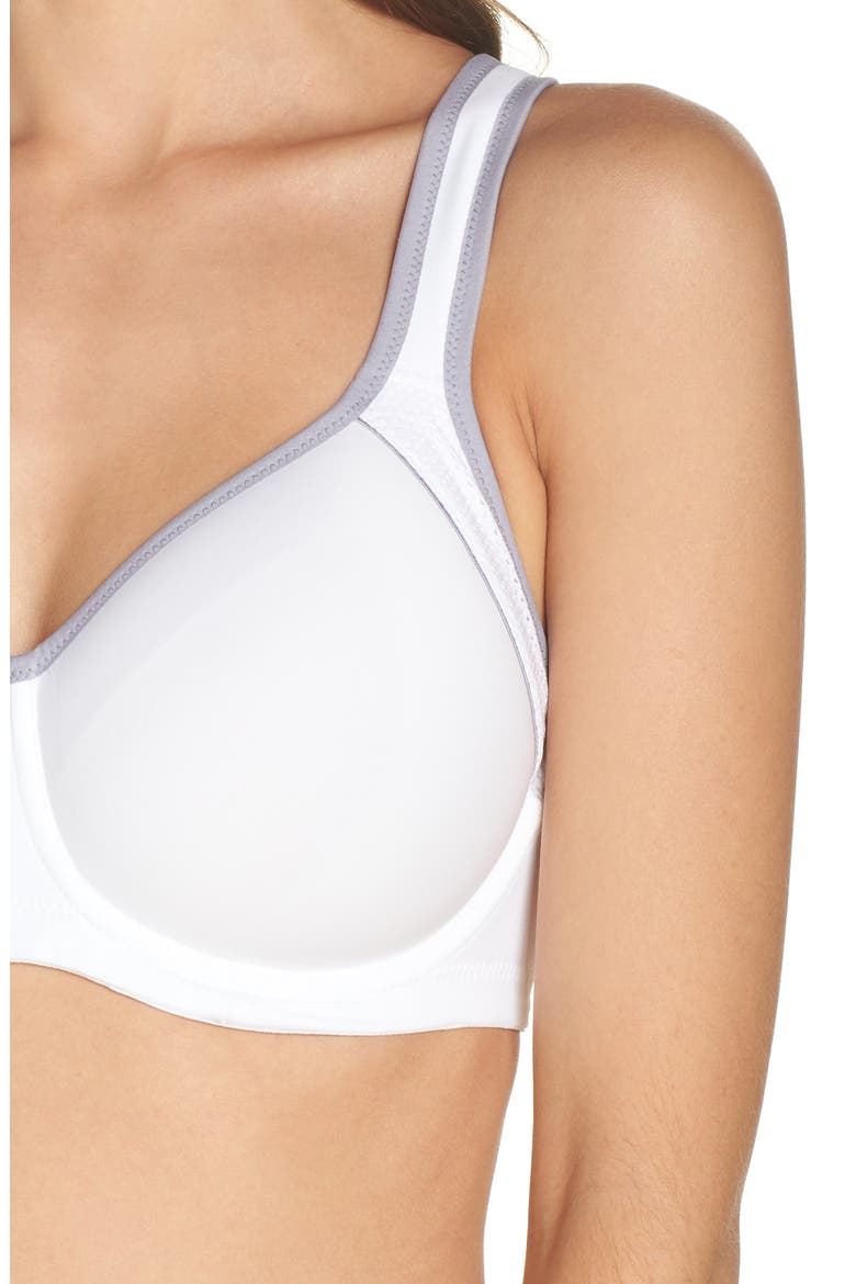 Lindsay Sport Underwire T-Shirt Bra, Alternate, color, WHITE/ LILAC GRAY