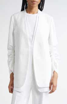 Lafayette 148 New York Ruched Sleeve Linen Blazer & Cotton Vest