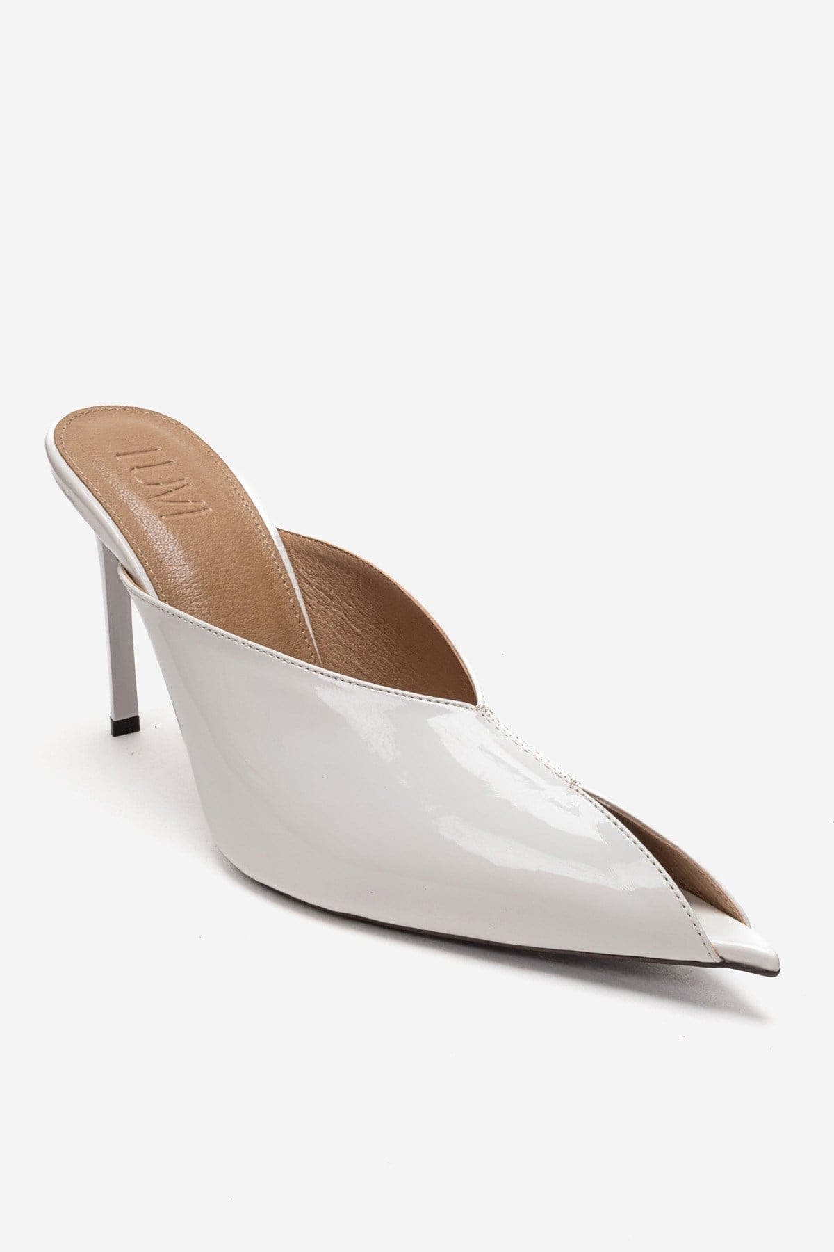Mirena Stiletto Mule, Alternate, color, White