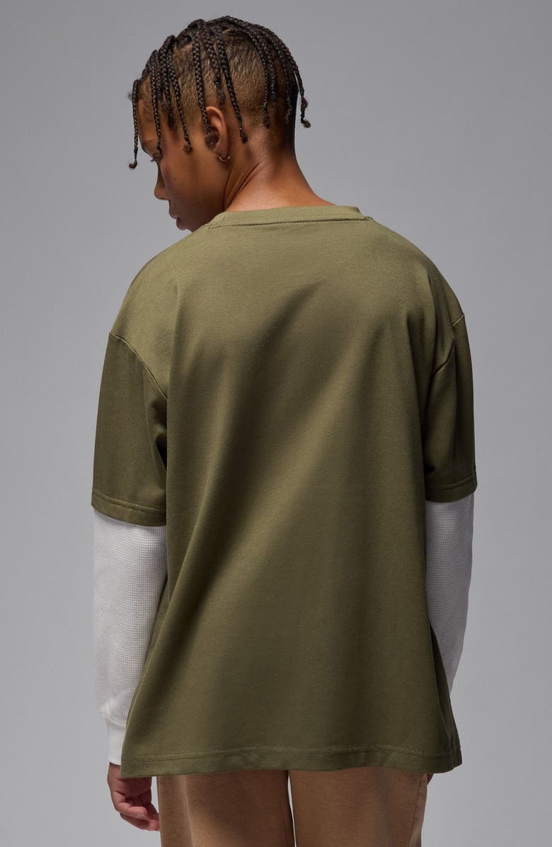 Jordan Kids' MVP 23 Twofer T-Shirt, Alternate, color, Medium Olive