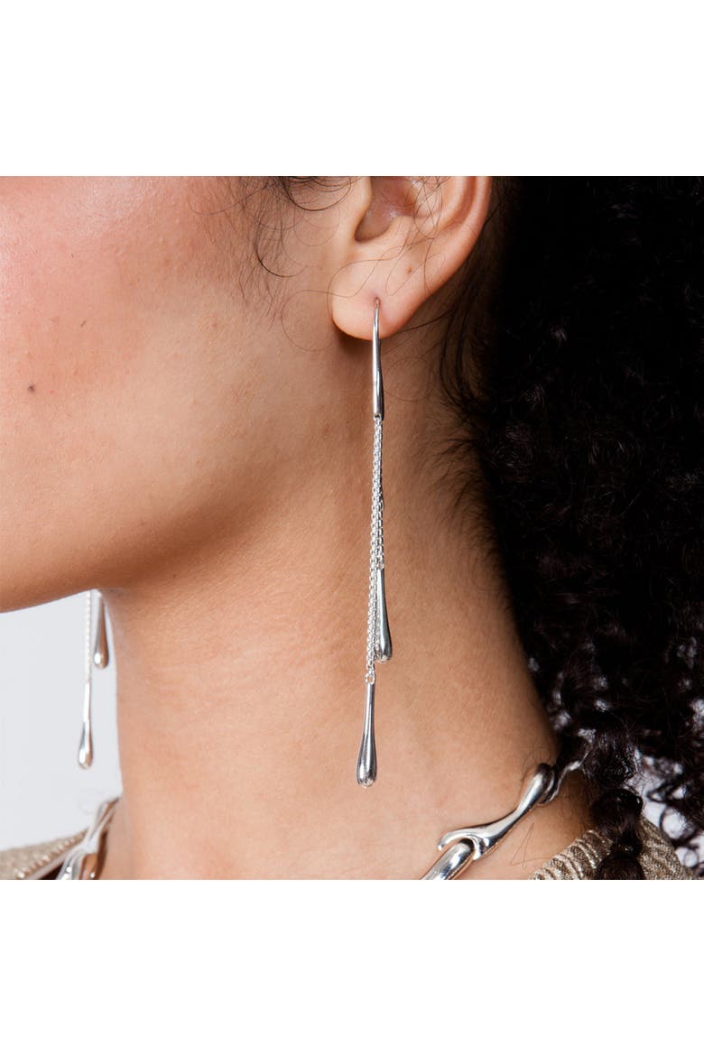 Double Drop Earrings, Alternate, color, Sterling Silver