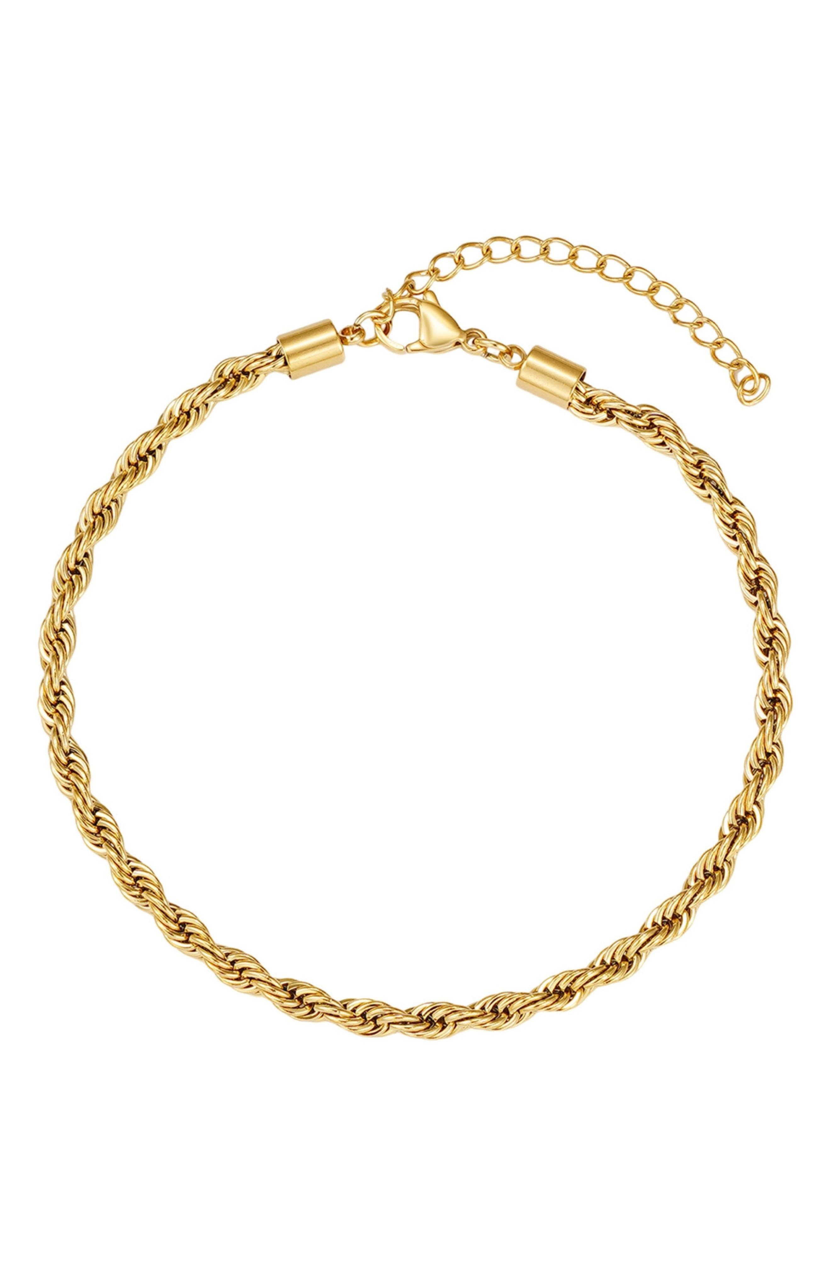 Adornia Tarnish Resistant Twisted Chain Anklet