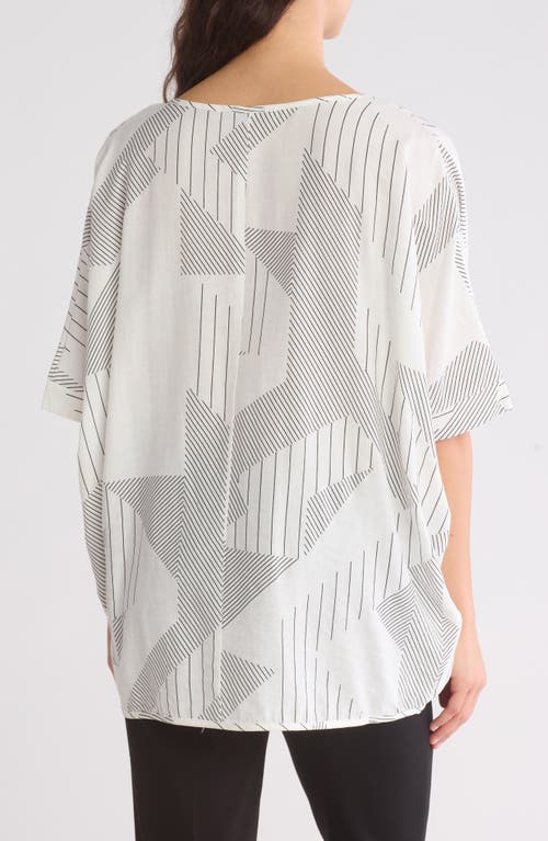 Patrizia Luca Short Sleeve Pleated Front High-low Top In White