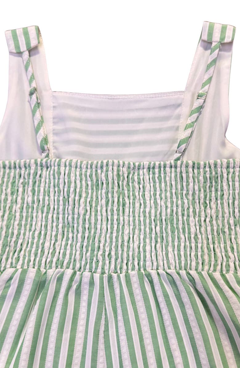 Hayden Girls Kids' Striped Smocked Jumpsuit, Alternate, color, Sage