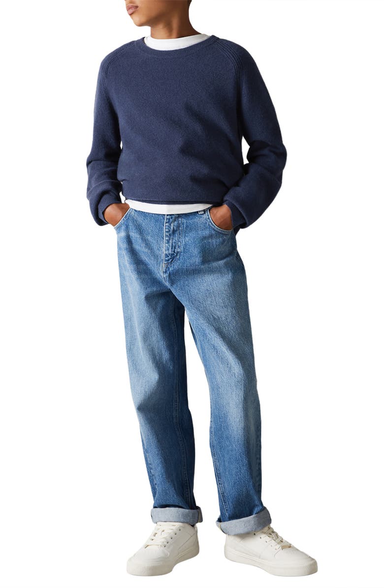 Reiss Kids' Cloud Jr. Wool Blend Crewneck Sweater, Alternate, color, Dark Airforce Blue