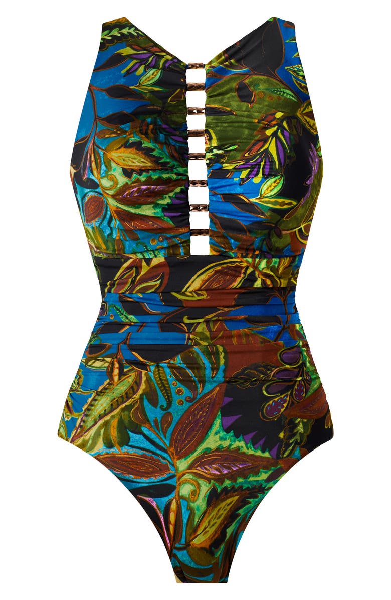 Miraclesuit<sup>®</sup> Amazonia Swizzle Underwire Swimsuit, Alternate, color, Blue Multi