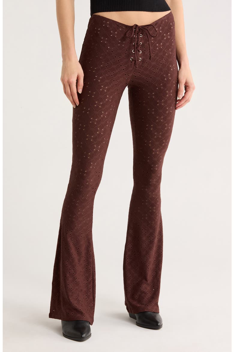 Dan Lace Front Pants, Main, color, BRODERIE BROWN