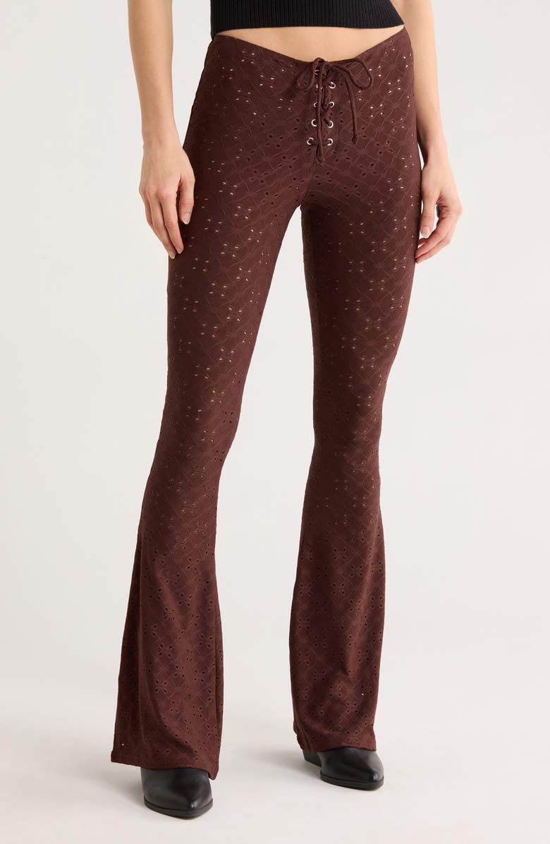 Motel Dan Lace Front Pants, Main, color, Broderie Brown