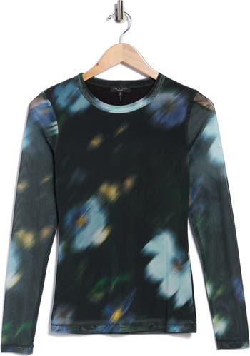 rag & bone Aliyah Long Sleeve Mesh Top | Nordstromrack