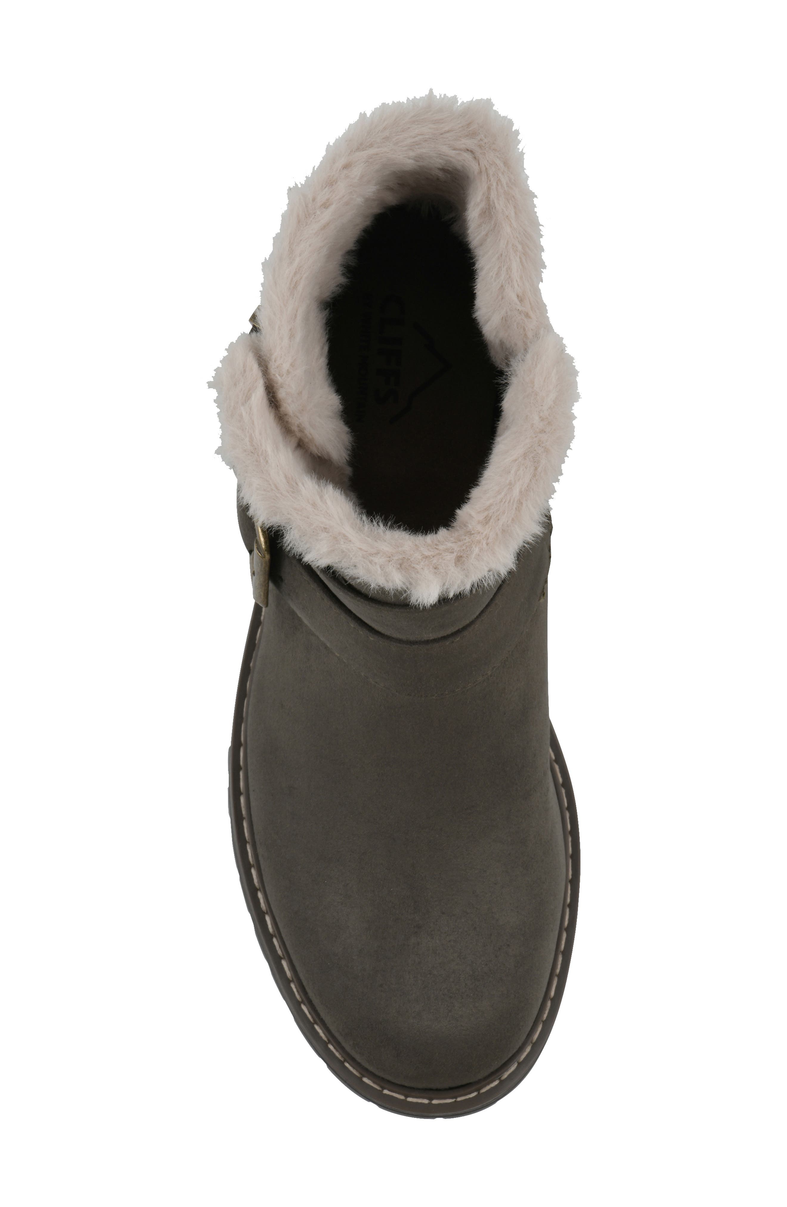 CLIFFS BY WHITE MOUNTAIN Marvin Faux Fur Lined Bootie, Alternate, color, Olive/ Fabric