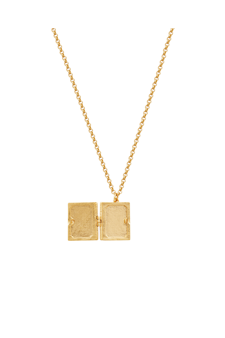 Secret Diary Locket Necklace, Alternate, color, Gold