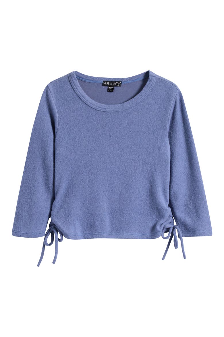 Kids' Side Ruched Knit Top, Main, color, BLUE