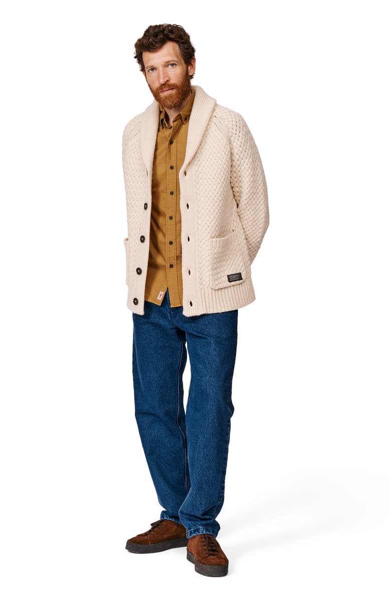 Aubin Frampton Shawl Cardigan Sweater, Alternate, color, Ecru