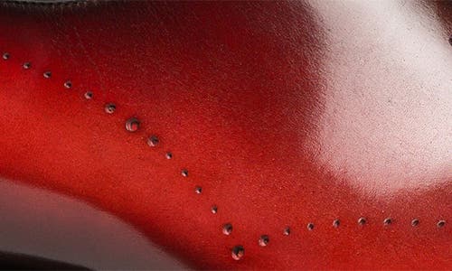 Santoni Lace-up Leather Brogues In Red