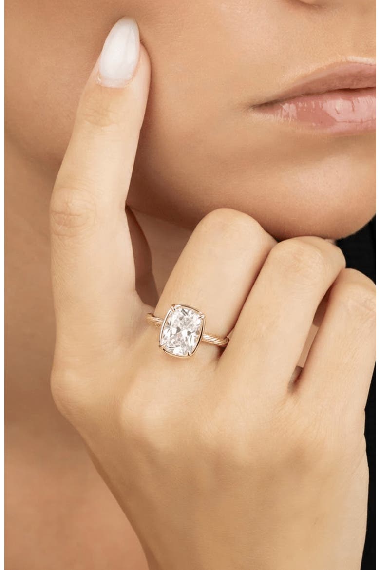 Cushion Cut Sterling Silver Ring, Alternate, color, GOLD