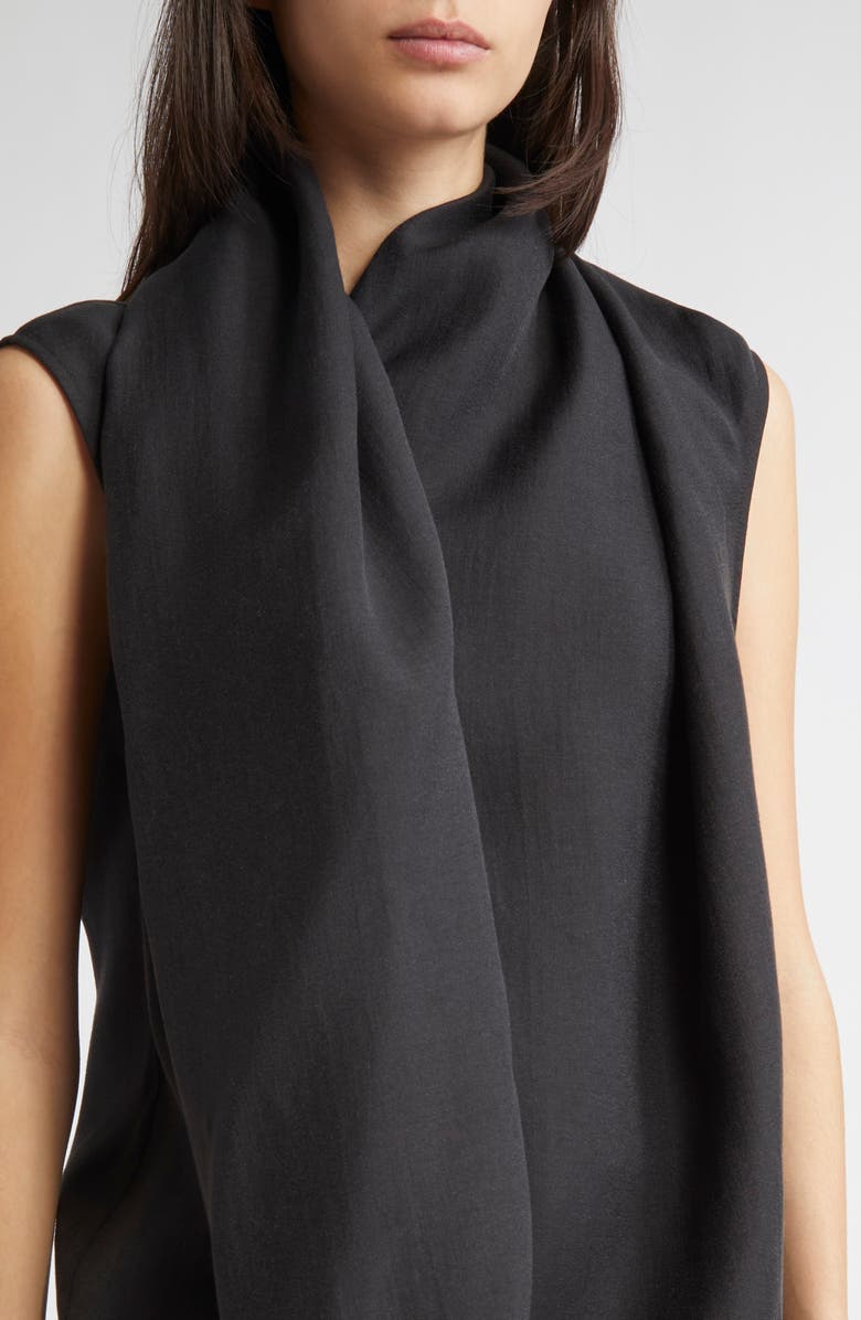 TOTEME Organza Scarf Blouse, Alternate, color, Black