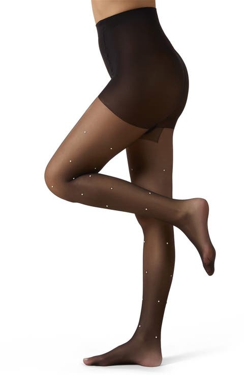 All Over Faux Pearl Sheer Tights