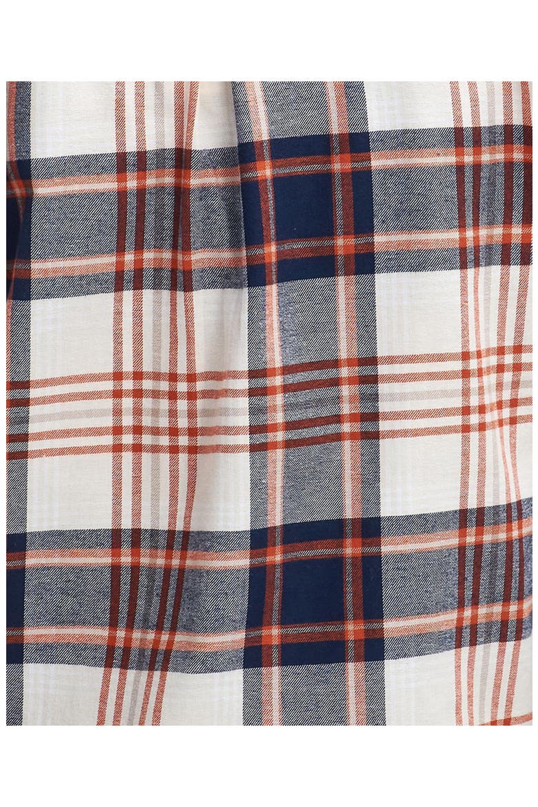 Pendula Check Cotton Button-Up Shirt, Alternate, color, CLOUD WHITE/ SPICED PUMPKIN