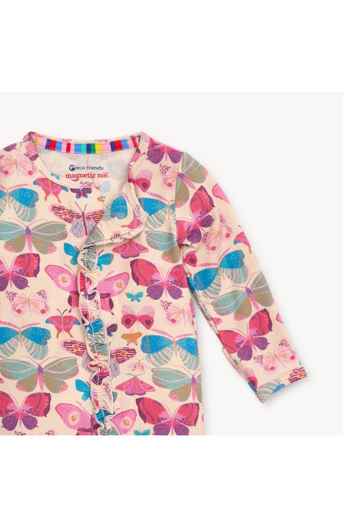 Magnetic Me All A-flutter Butterfly Print Footie In Pink