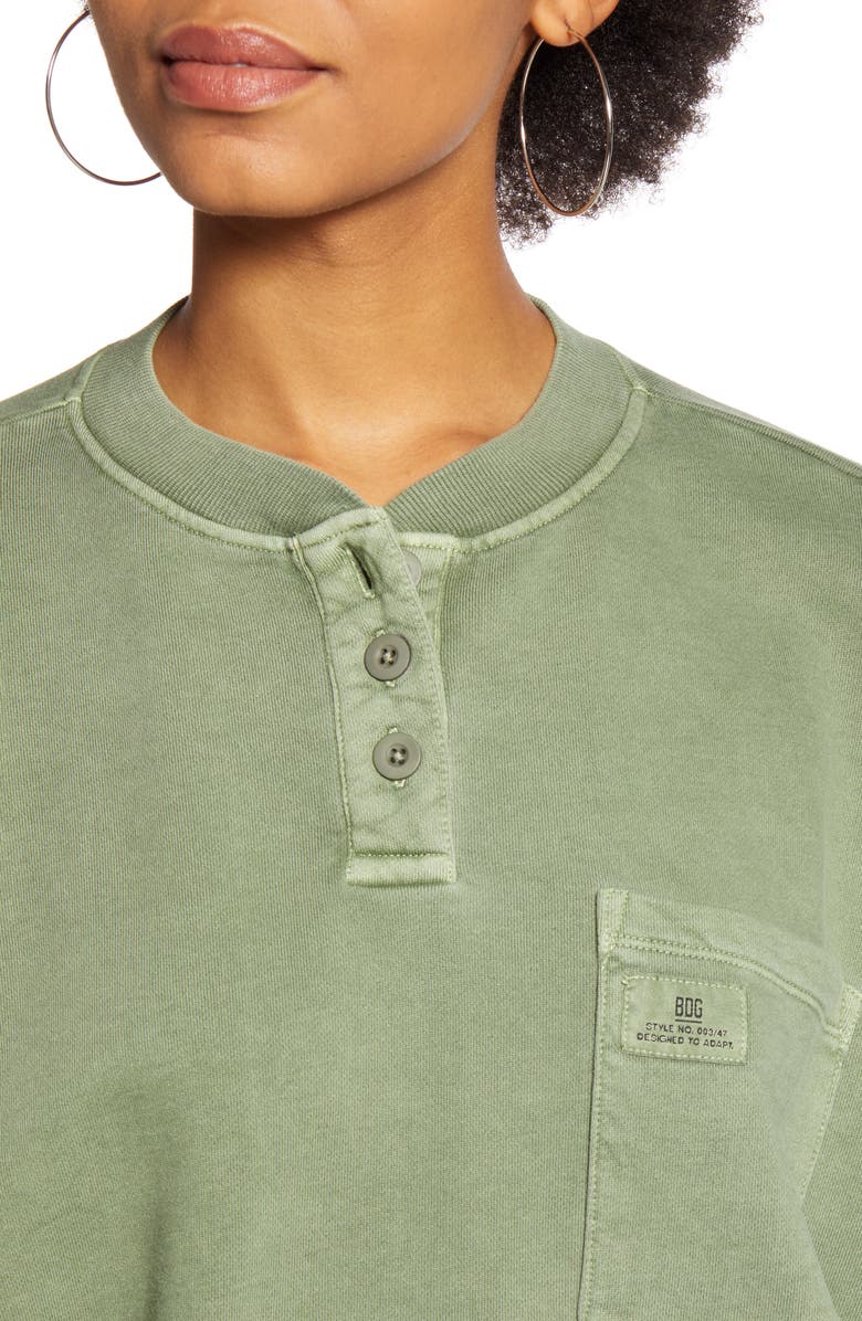 BDG Urban Outfitters Henley Sweatshirt, Alternate, color, 