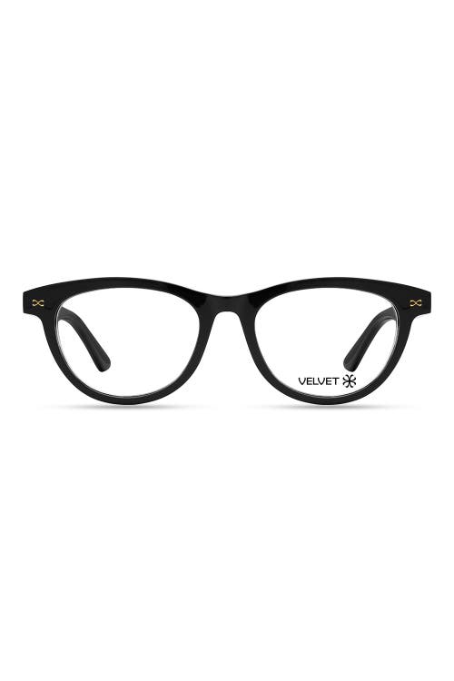 Velvet Eyewear Carol 55mm Oval Optical Glasses In Black