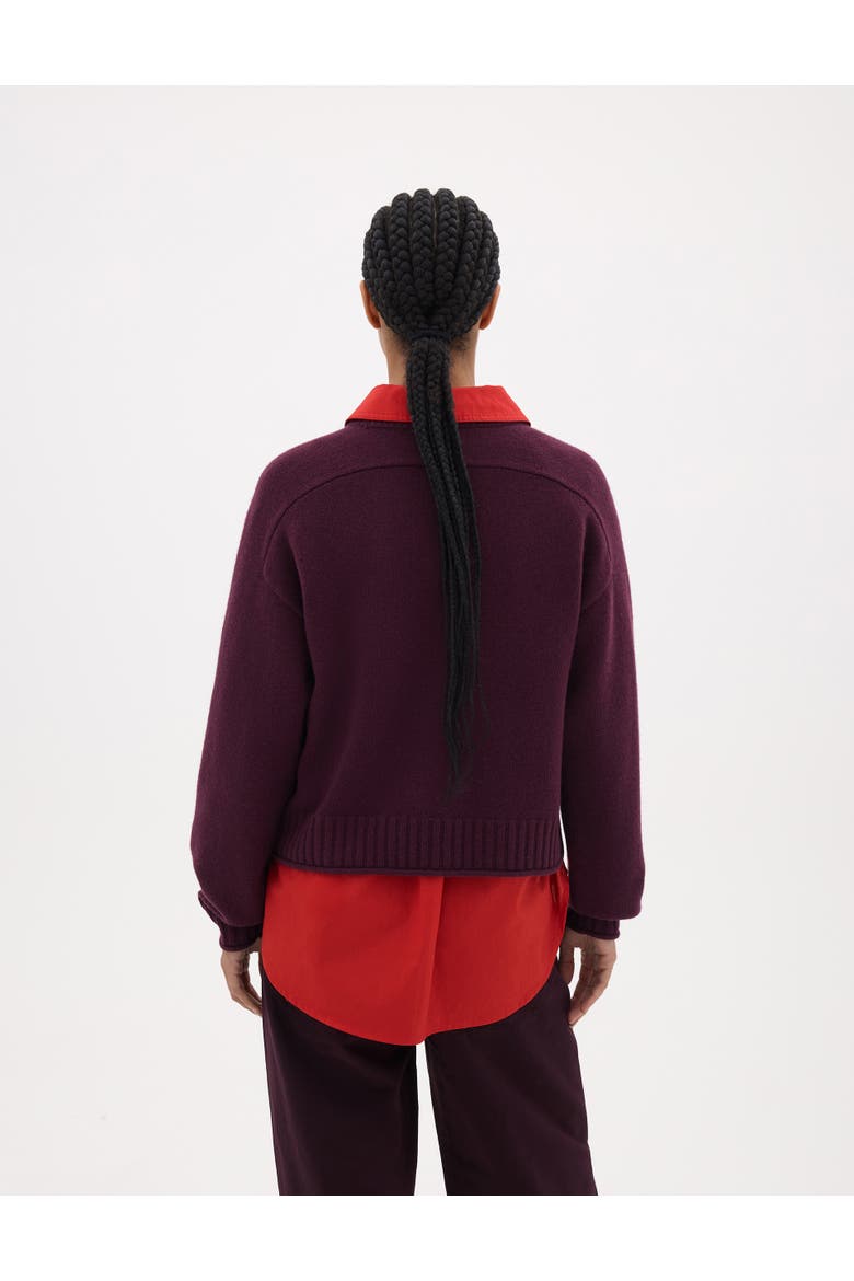 Nina Merino Wool Knitted Sweater, Alternate, color, Burgundy Red