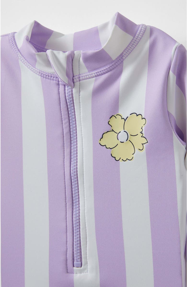 Cotton On Kids Lucy Long Sleeve Ruffle Back Swimsuit, Alternate, color, 
