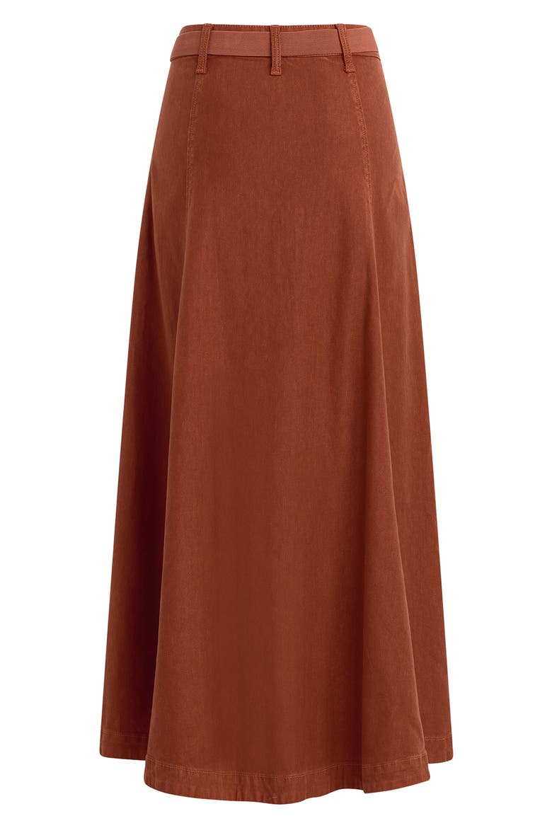 The Lila Linen Blend A-Line Skirt, Alternate, color, EQUESTRIAN SADDLE
