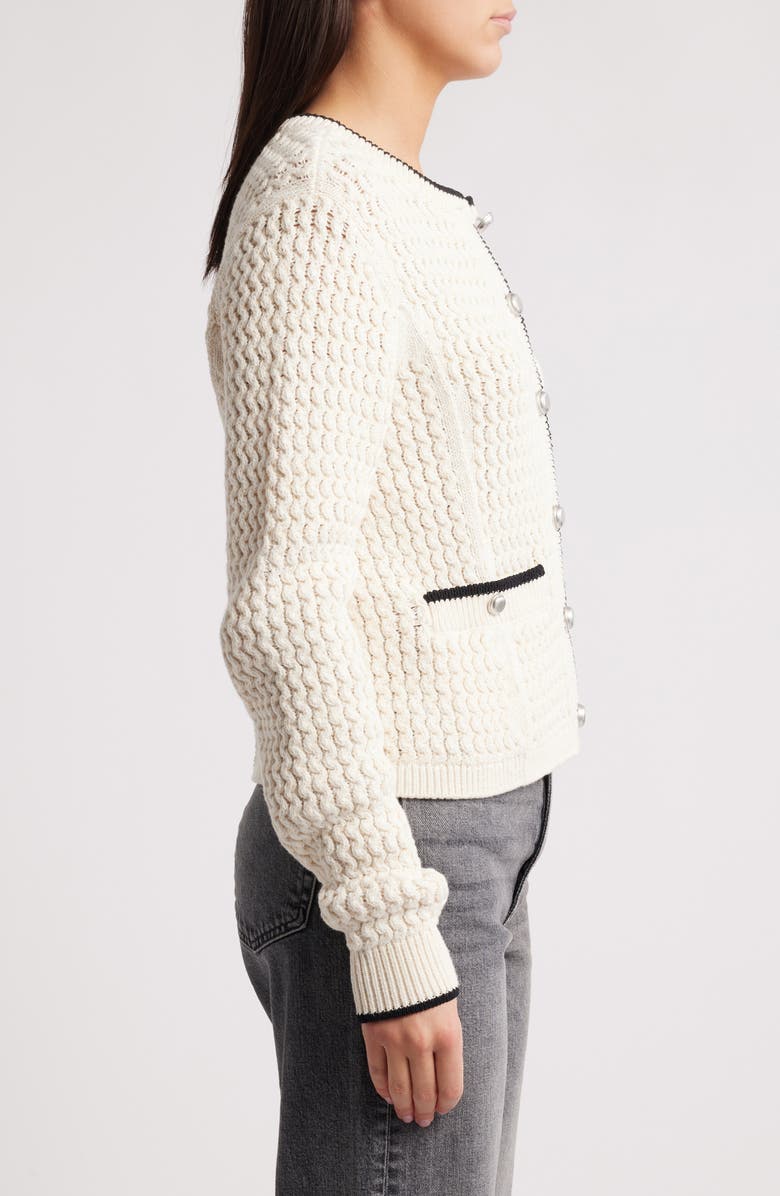 rag & bone Daria Textured Cotton Blend Cardigan, Alternate, color, Marsh