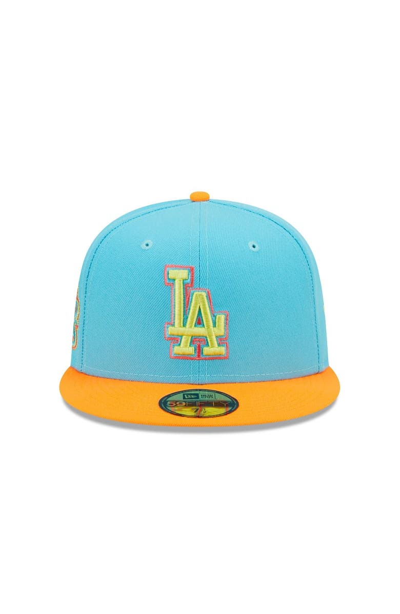 New Era Men's New Era Blue/Orange Los Angeles Dodgers 1978 World Series Vice Highlighter 59FIFTY Fitted Hat, Alternate, color, 