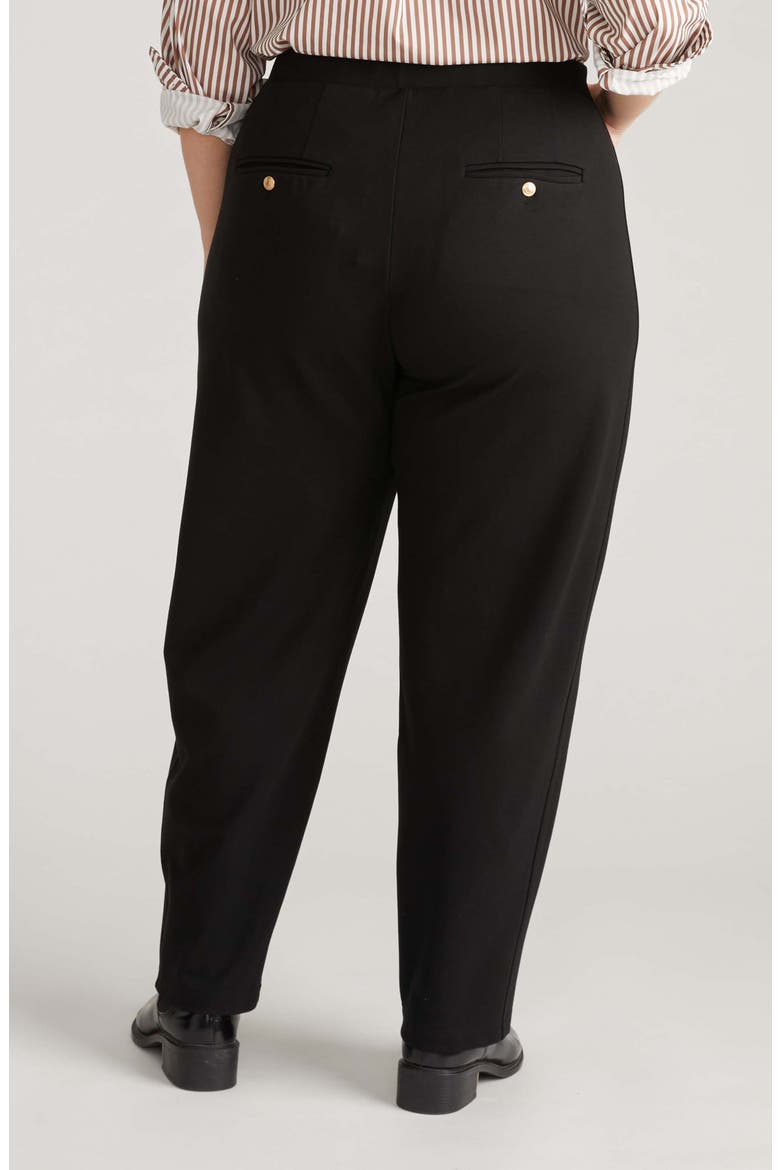 Audrey Tailored Ponte Pants, Alternate, color, BLACK W/ GOLD BUTTONS