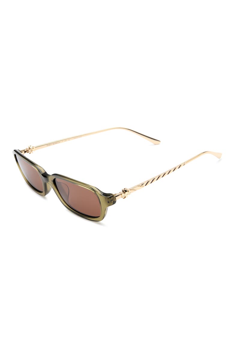 53mm Rectangular Sunglasses, Alternate, color, TRANSPARENT OLIVE / BROWN