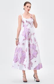 Bariano Romaine Square Neck Midi