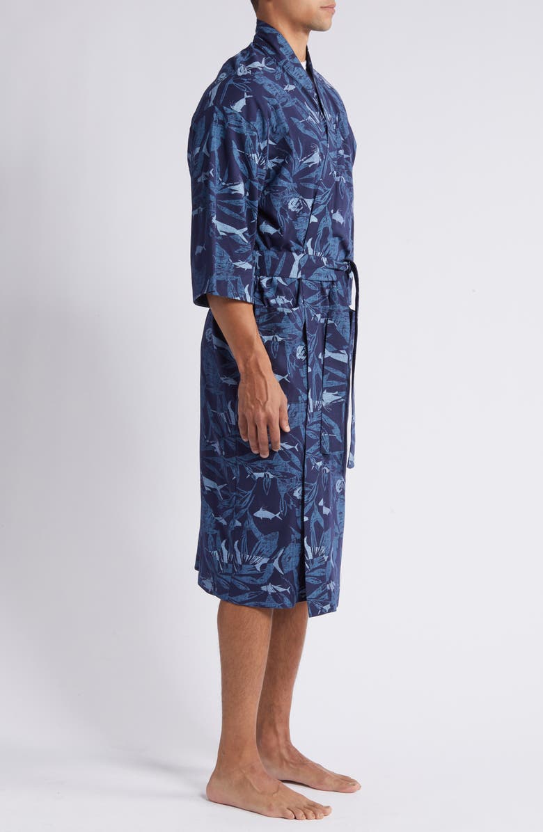 Majestic International Sea Change Knit Robe, Alternate, color, Navy