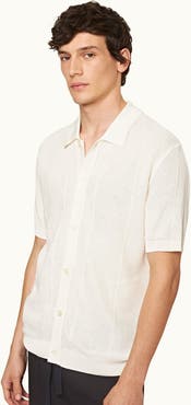 Orlebar Brown Tiernan Classic Fit Capri Collar Mercerised Cotton Shirt