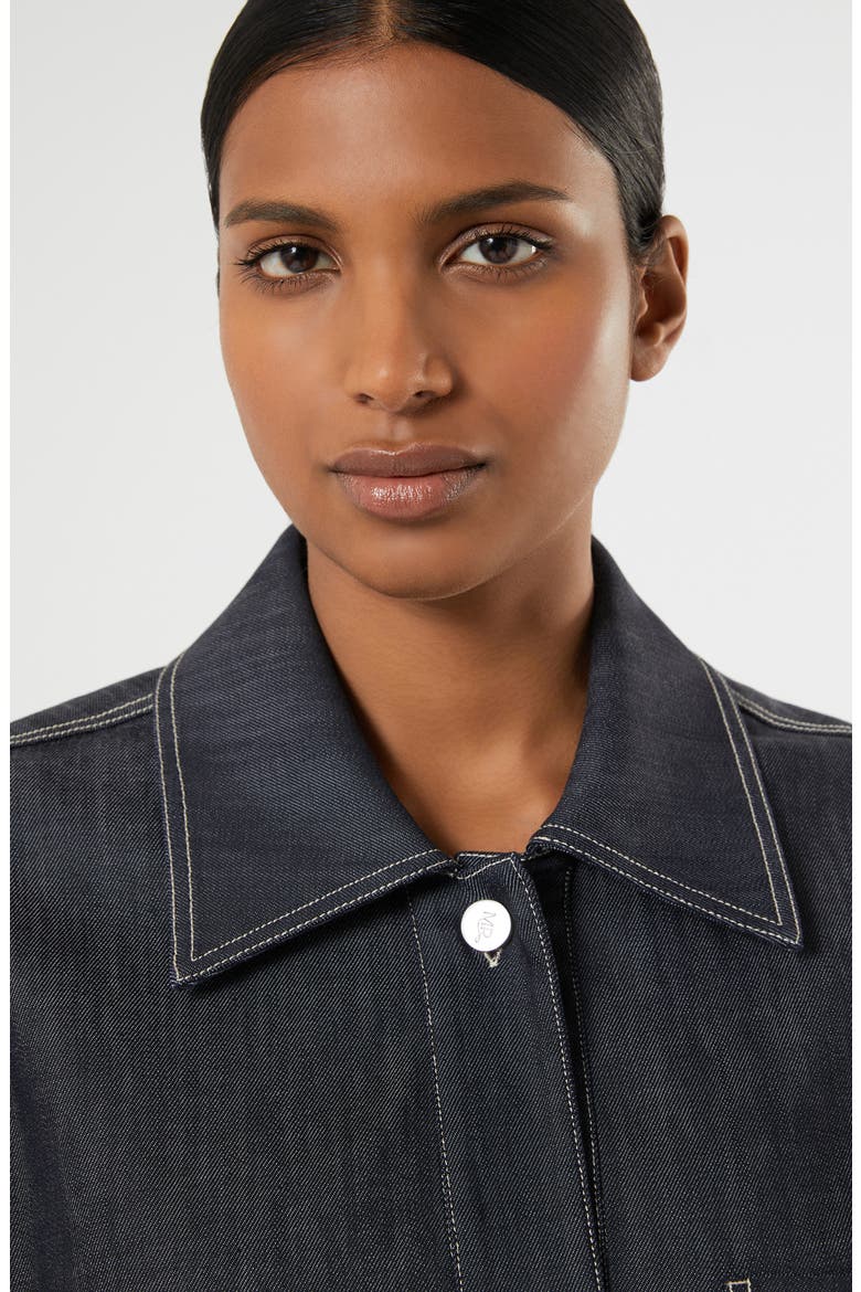 Charme Stretch Cotton Shirt Jacket, Alternate, color, NAVY