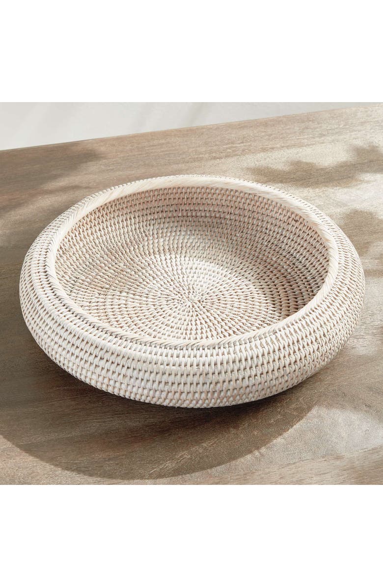 Napa Home & Garden Burma Rattan Shallow Display Bowls Set Of 2, Alternate, color, White