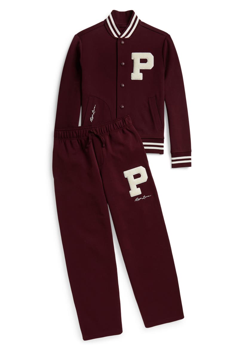 Kids' Double Knit Bomber Jacket, Alternate, color, RICH RUBY