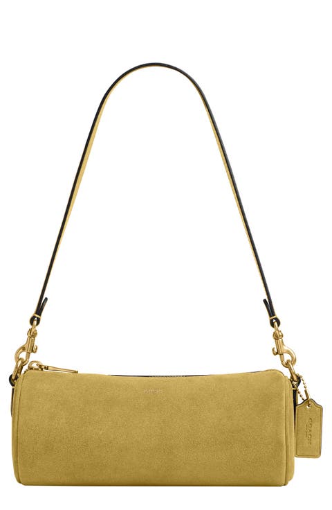 Suede Barrel Bag