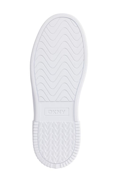 Shop Dkny Bradley Metallic Logo Platform Sneaker In Celeste