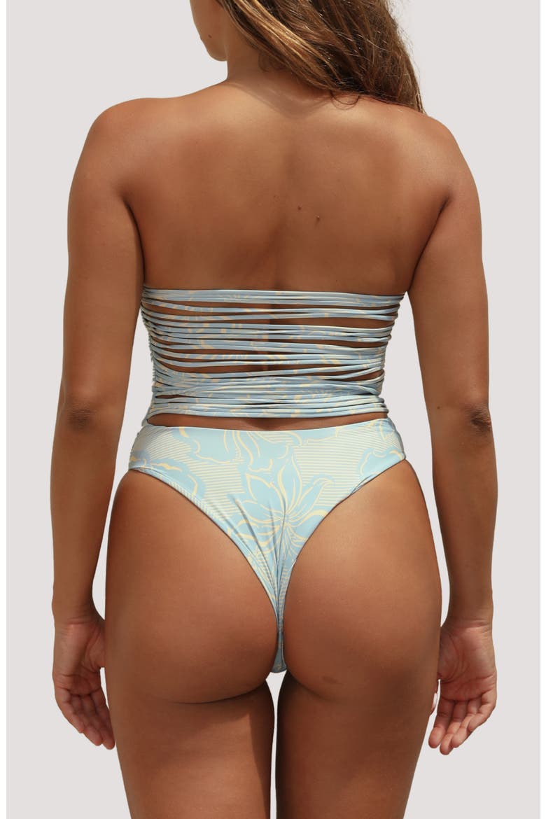 Paola Macramé Strapless One-Piece Swimsuit, Alternate, color, MOONLIGHT LILY