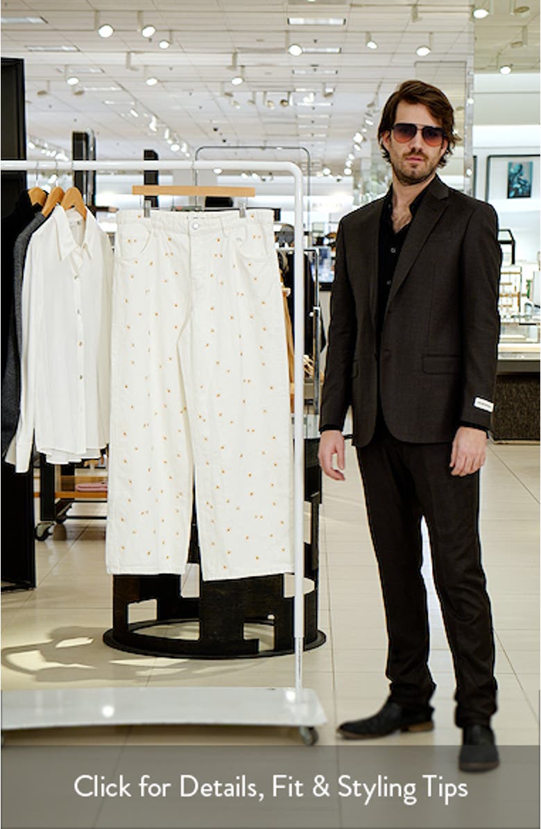 Flower Embroidered Wide Leg Jeans, sales video thumbnail