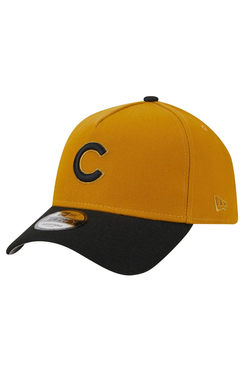 New Era Men's New Era Gold/Black Chicago Cubs Rustic A-Frame 9FORTY Adjustable Hat, Main, color, Gold