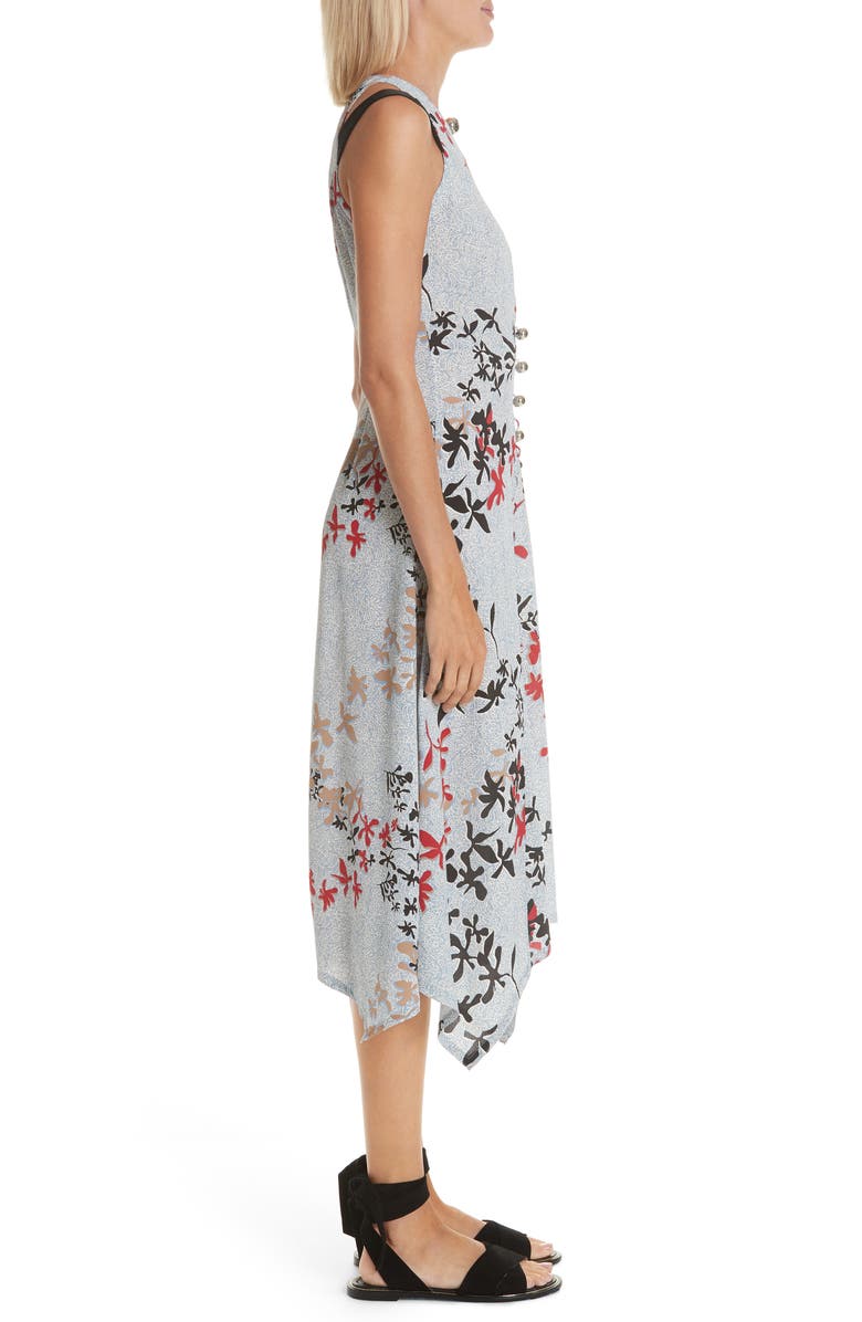 Yigal Azrouël Découpe Floral Print Crepe Dress, Alternate, color,