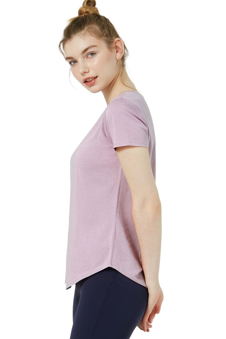Rebody Essentials Scooped Short Sleeve Top, Alternate, color, Stone Mauve