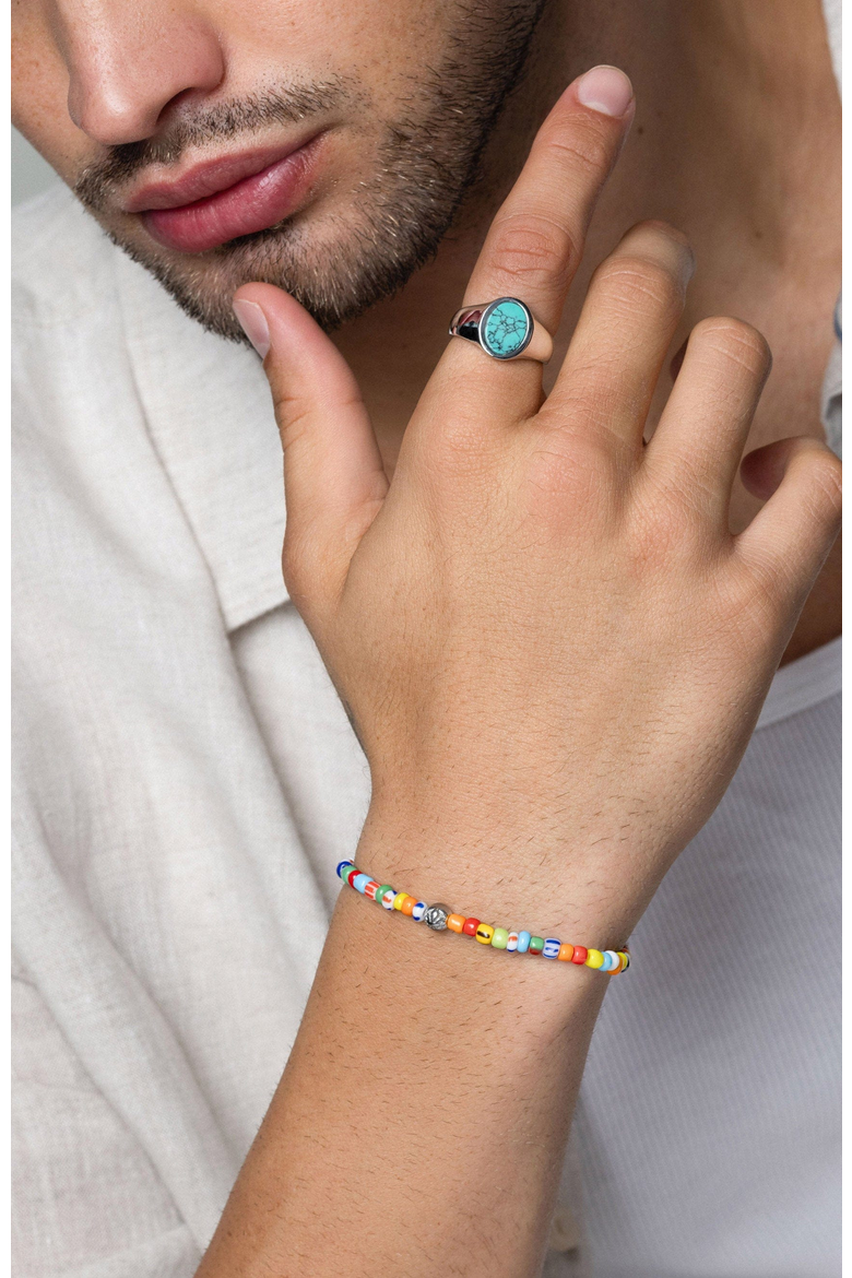 Vintage Trifocal Beaded Wristband, Alternate, color, Multi color