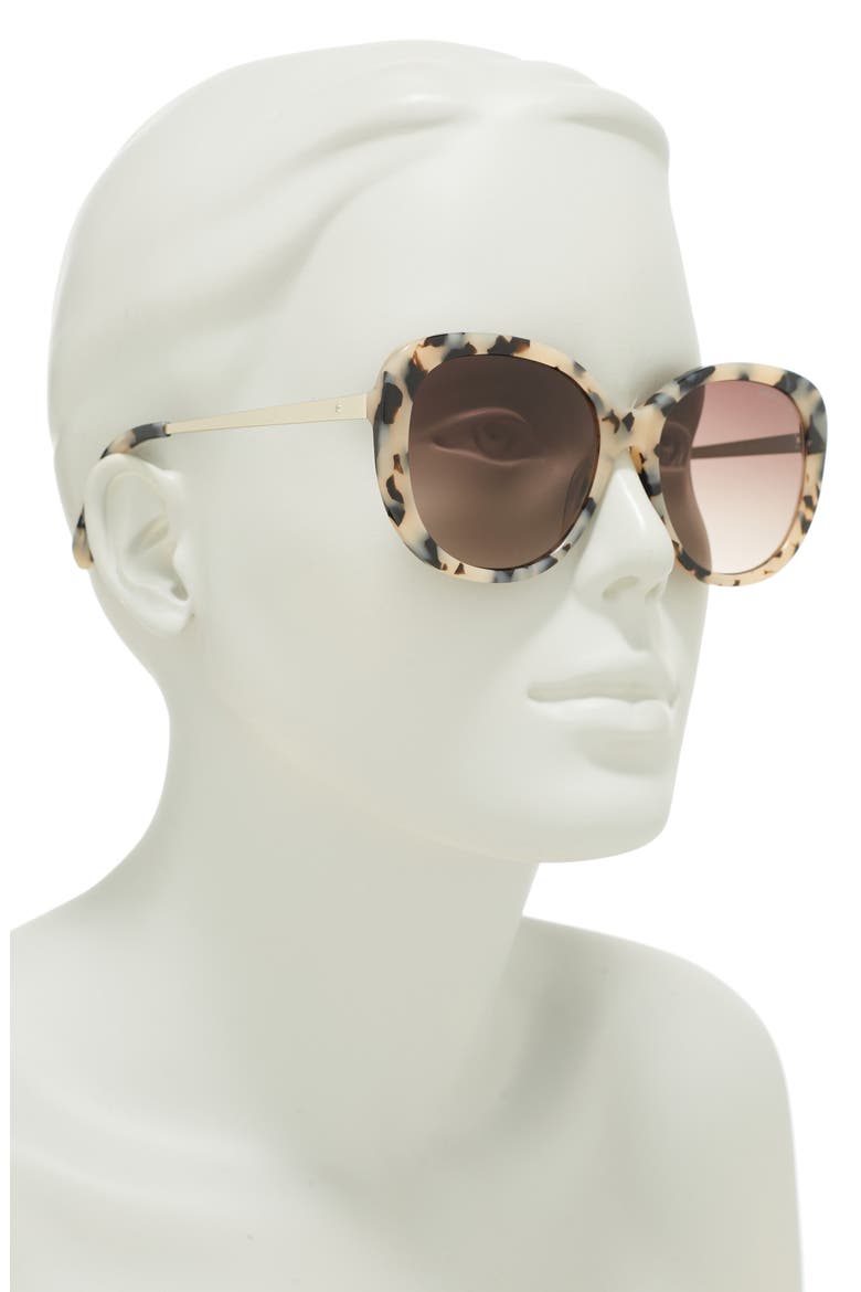 56mm Cat Eye Sunglasses, Alternate, color, BLONDE HAVANA / GRADIENT BROWN