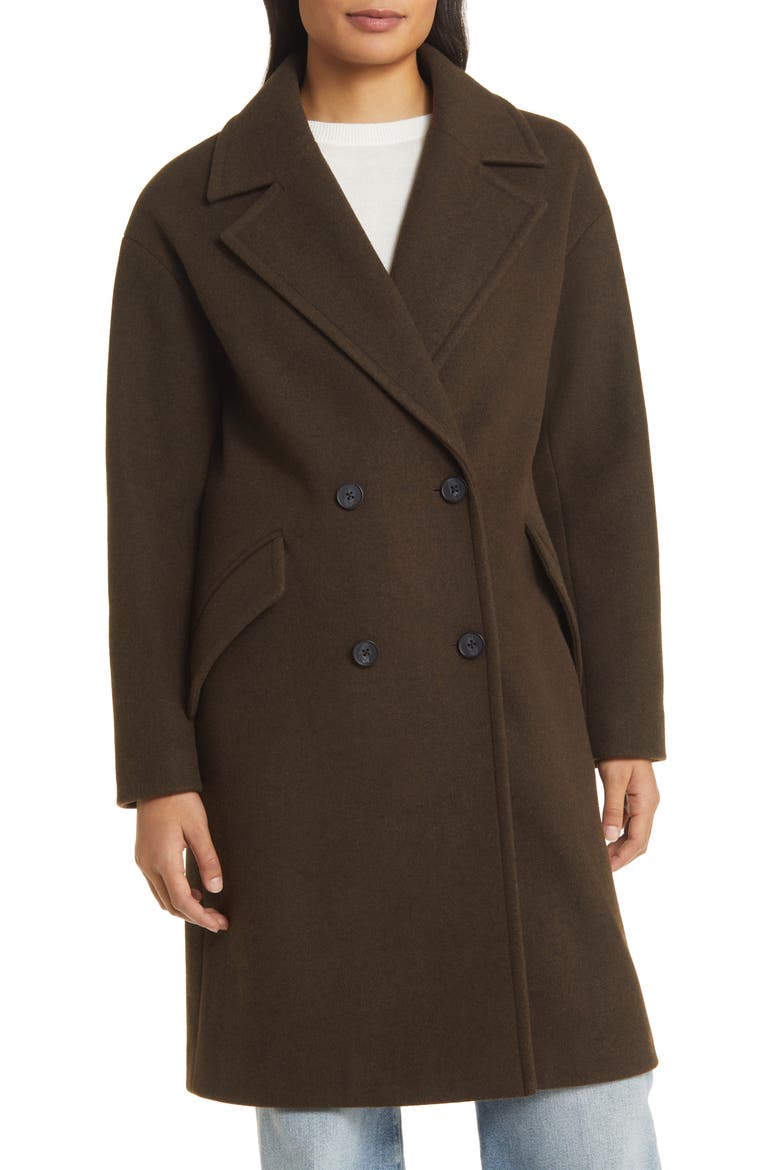 Double Breasted Coat, Main, color, ESPRESSO