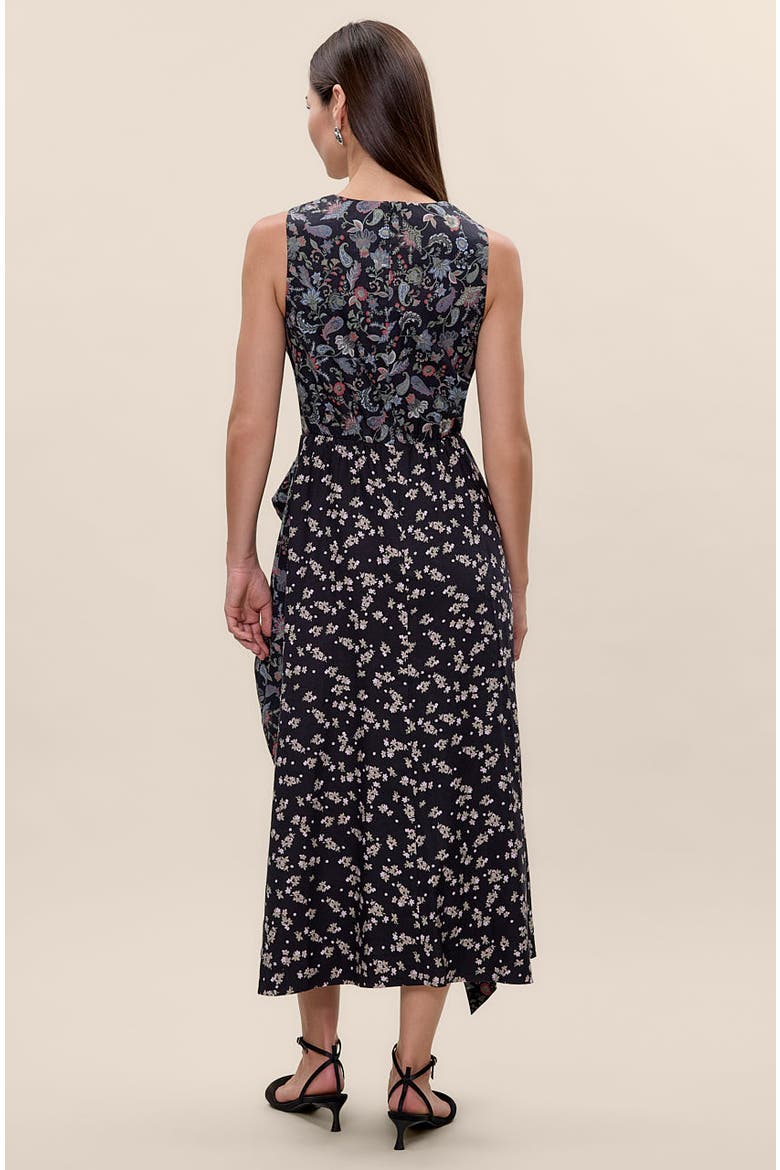 Aurelia Stretch Linen Dress, Alternate, color, Navy Multi