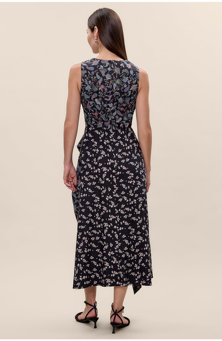 Rebecca Taylor Aurelia Stretch Linen Dress, Alternate, color, Navy Multi